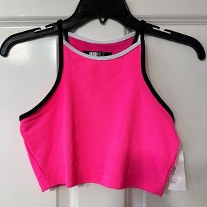 Beach Riot Neon Pink Colorblock Anna Top Small NWT